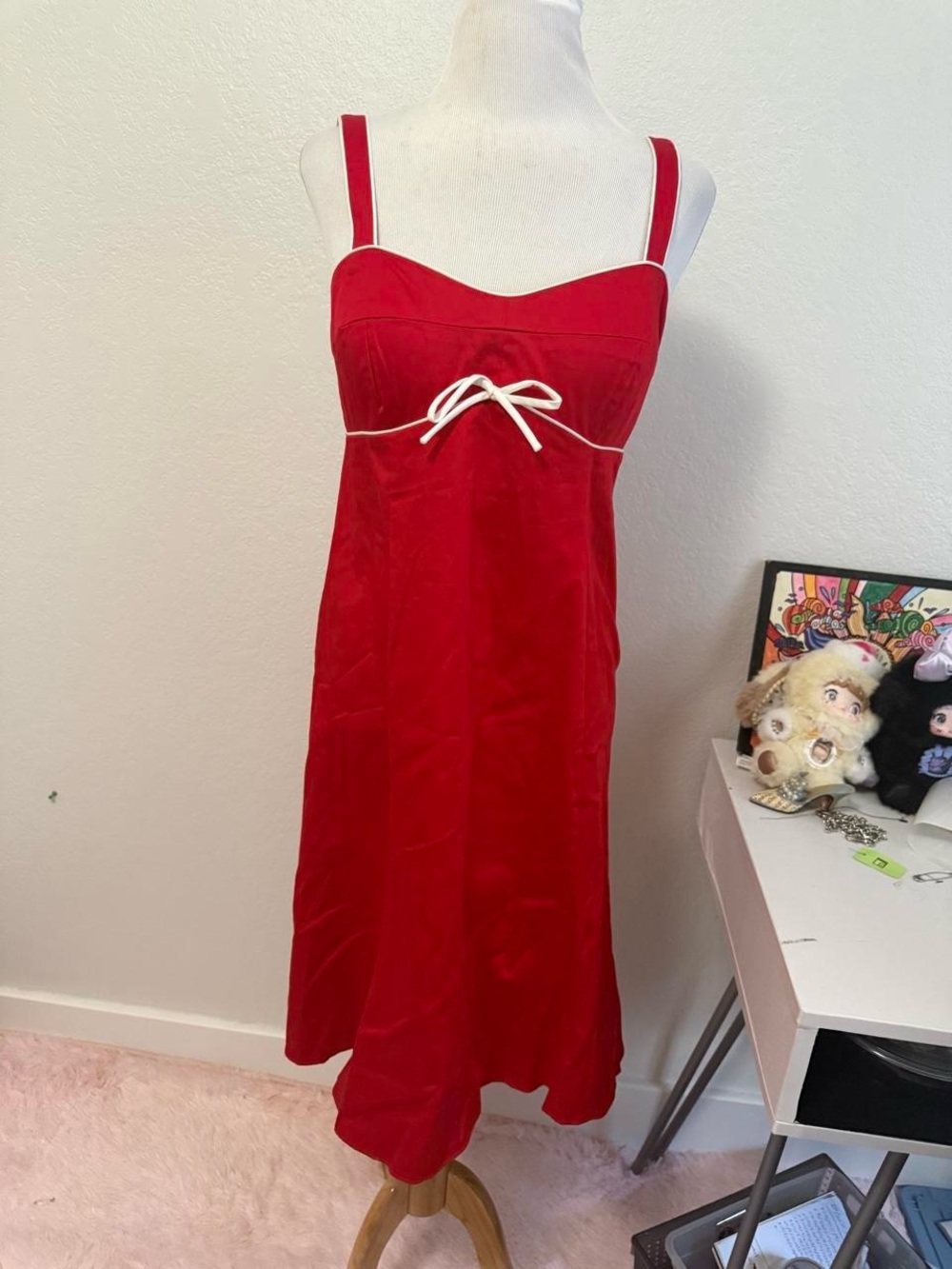 Red Dress with Contrast Bow